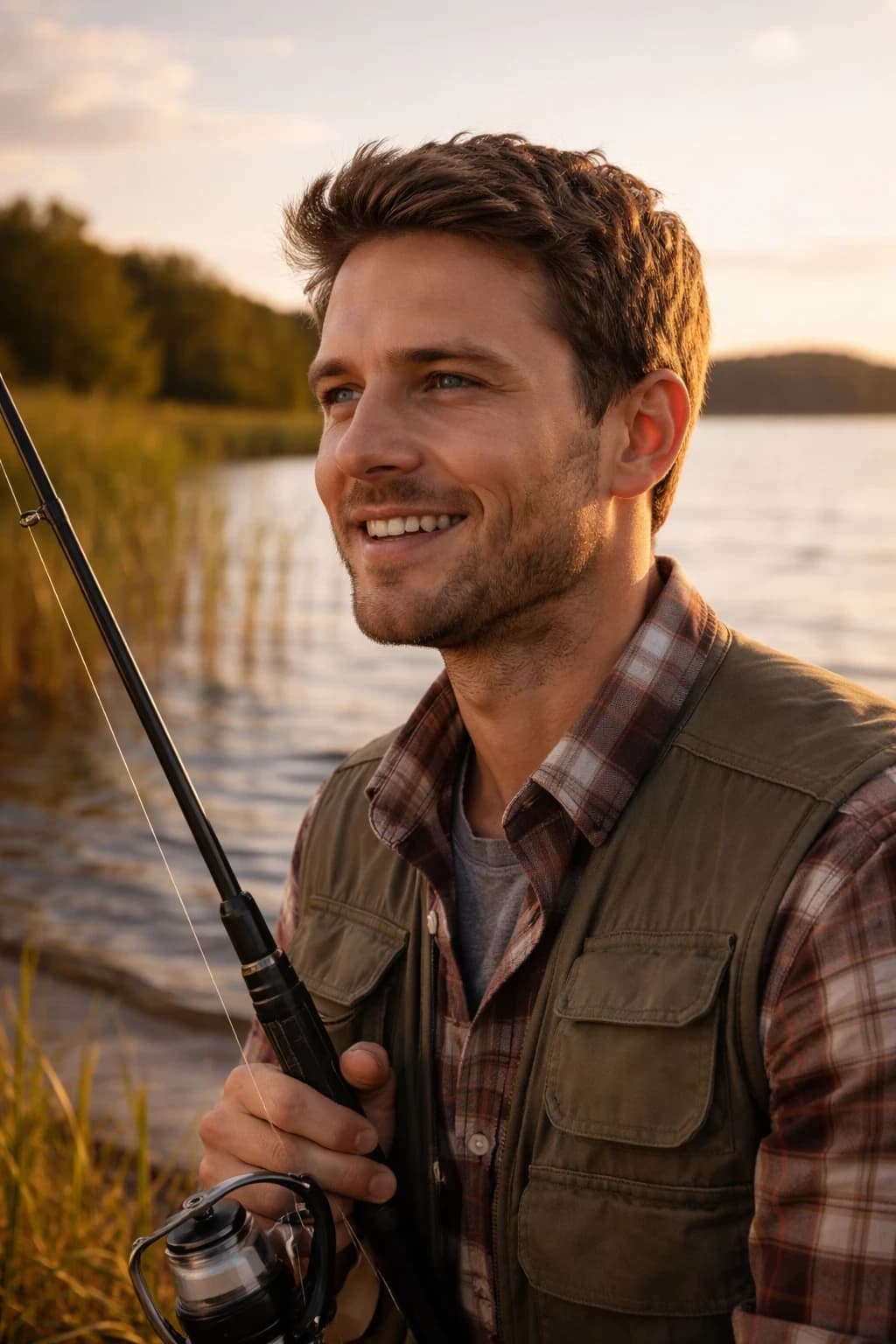 Serene Lakeside Smile